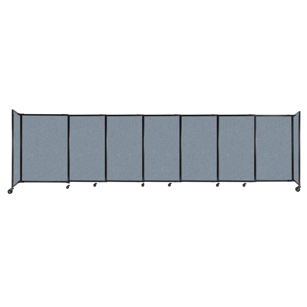 Versare StraightWall Sliding Portable Partition 15'6" x 4' Powder Blue Fabric 1448704 - main